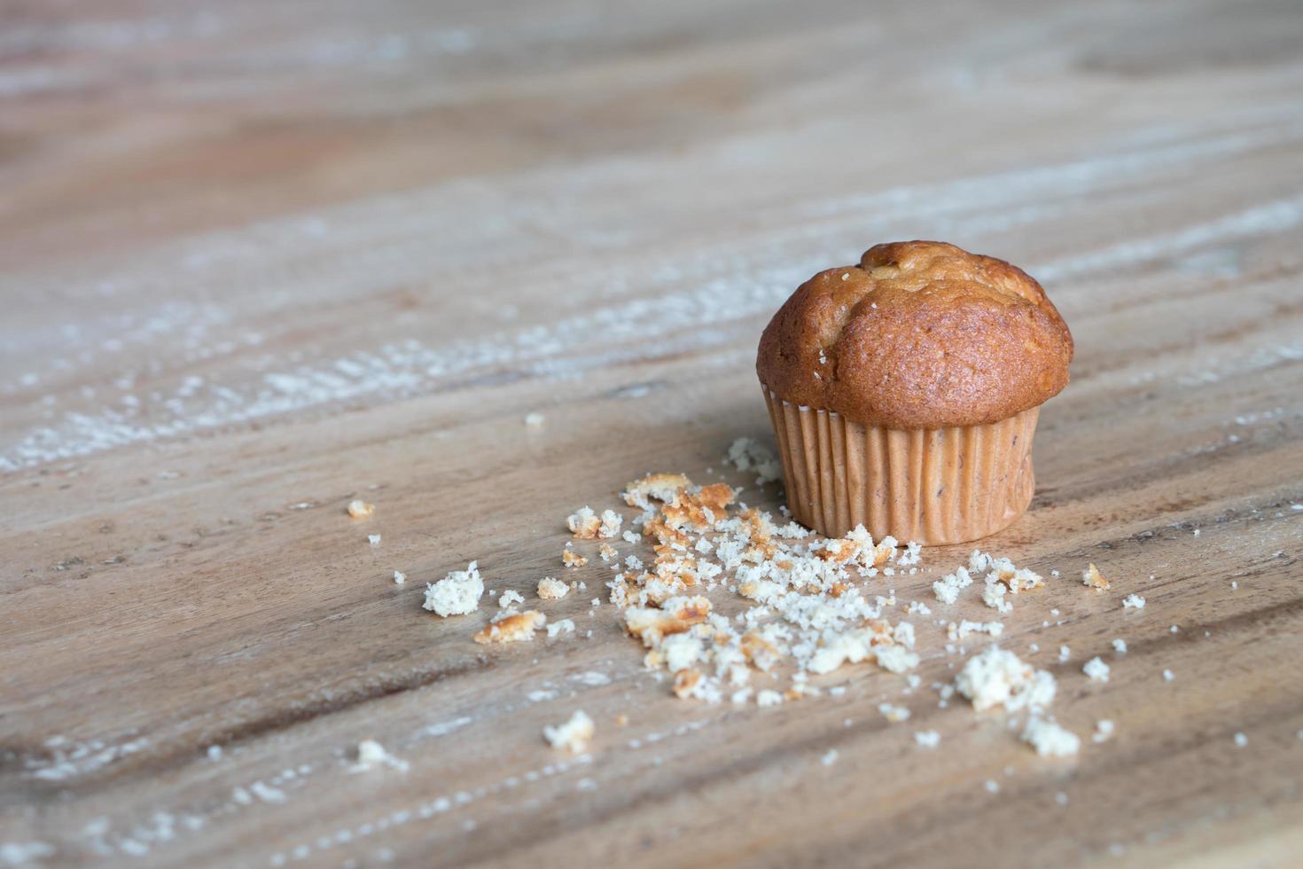 bananencupcake op tafel foto