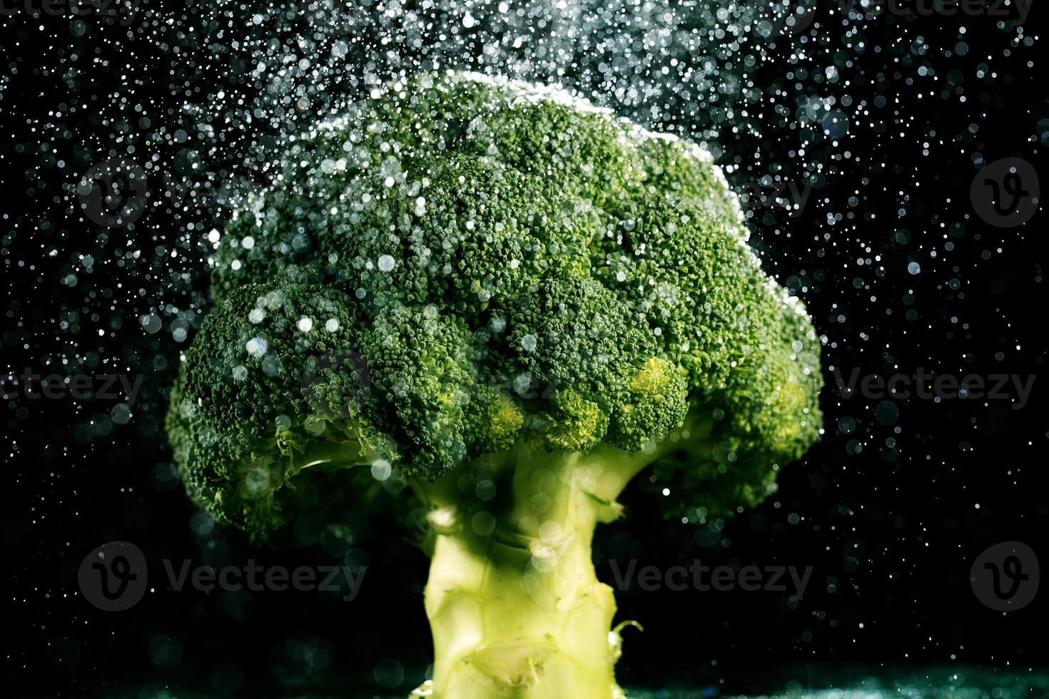 broccoli op zwarte achtergrond foto