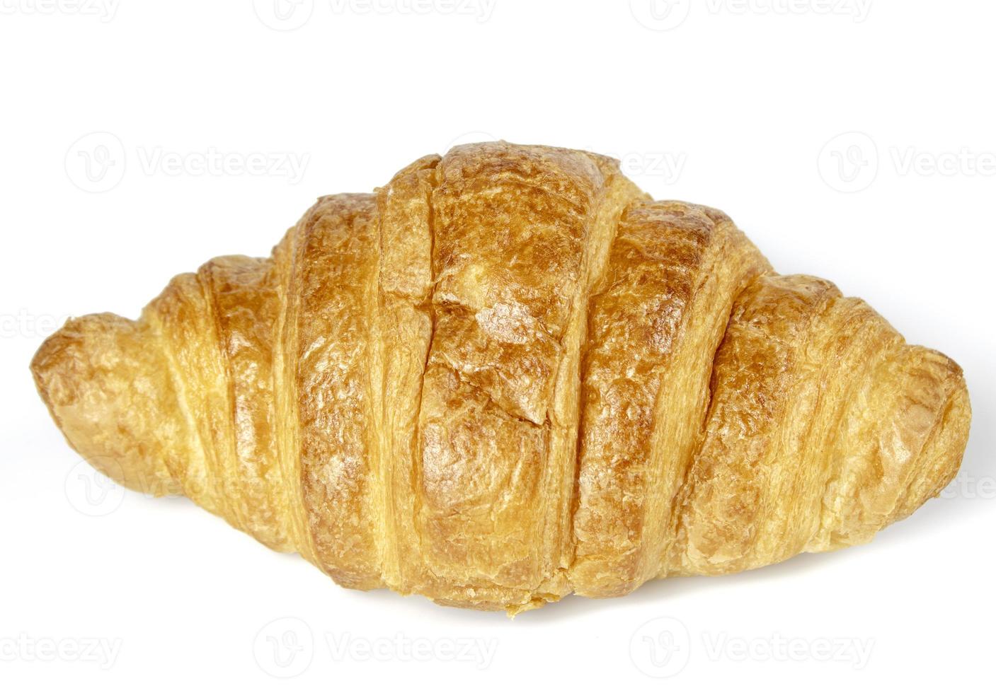 een stuk croissant geïsoleerd op een witte achtergrond foto