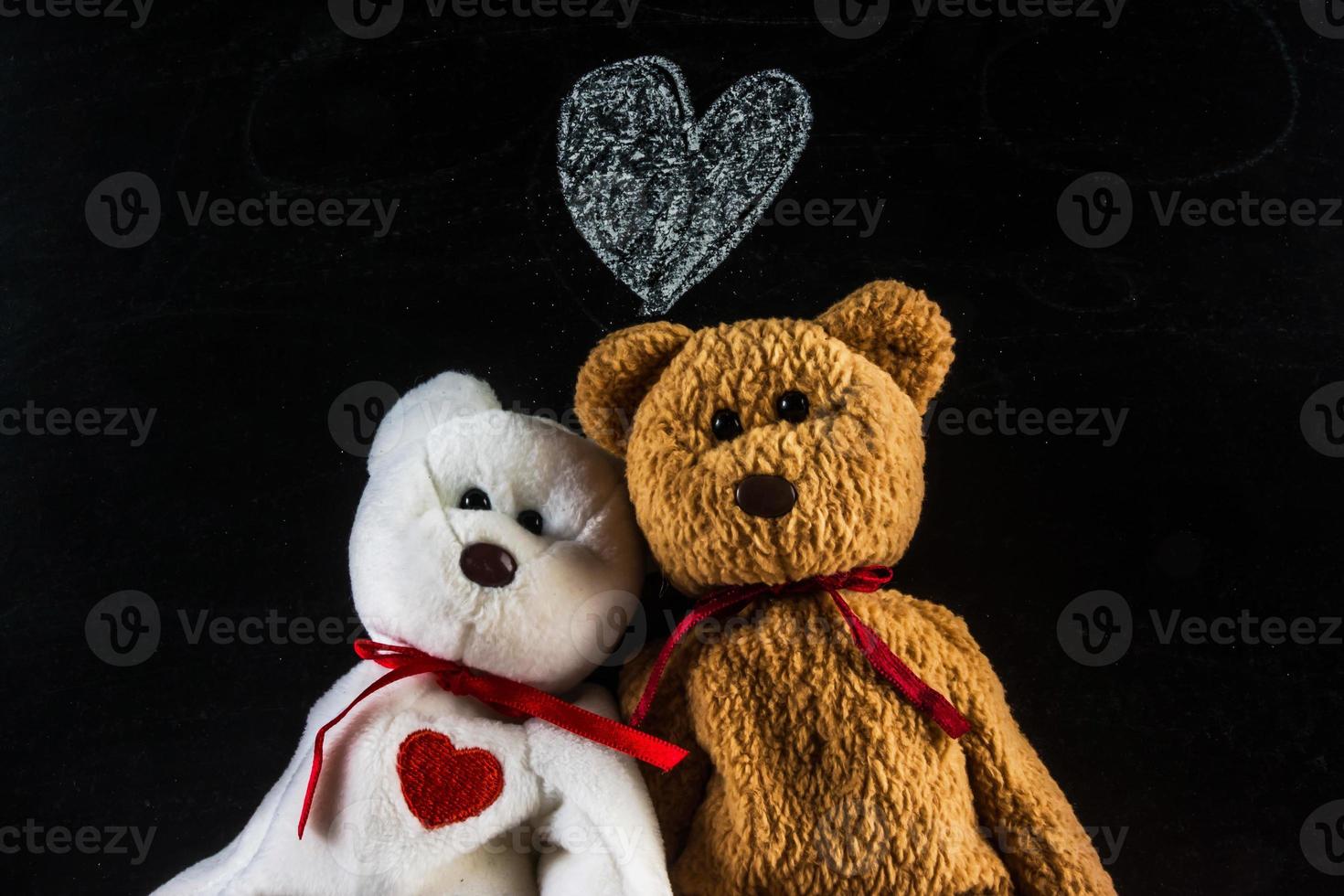 teddybeer met schoolbord, achtergrond foto