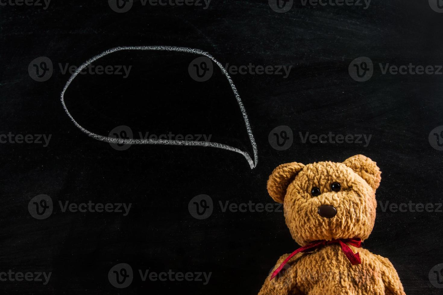 teddybeer met schoolbord, achtergrond foto