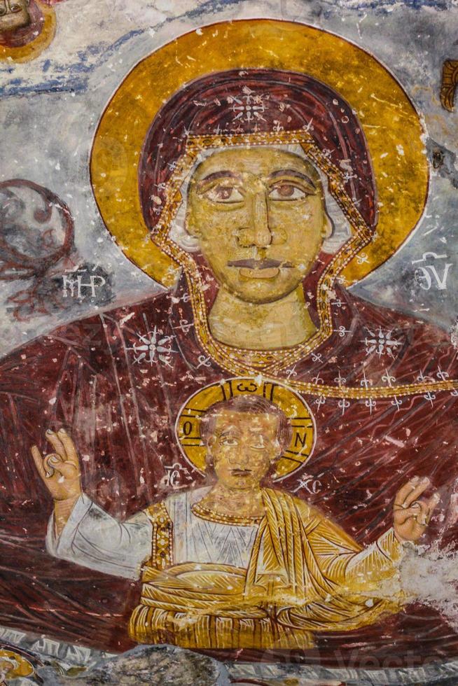 fresco van het sumela-klooster foto