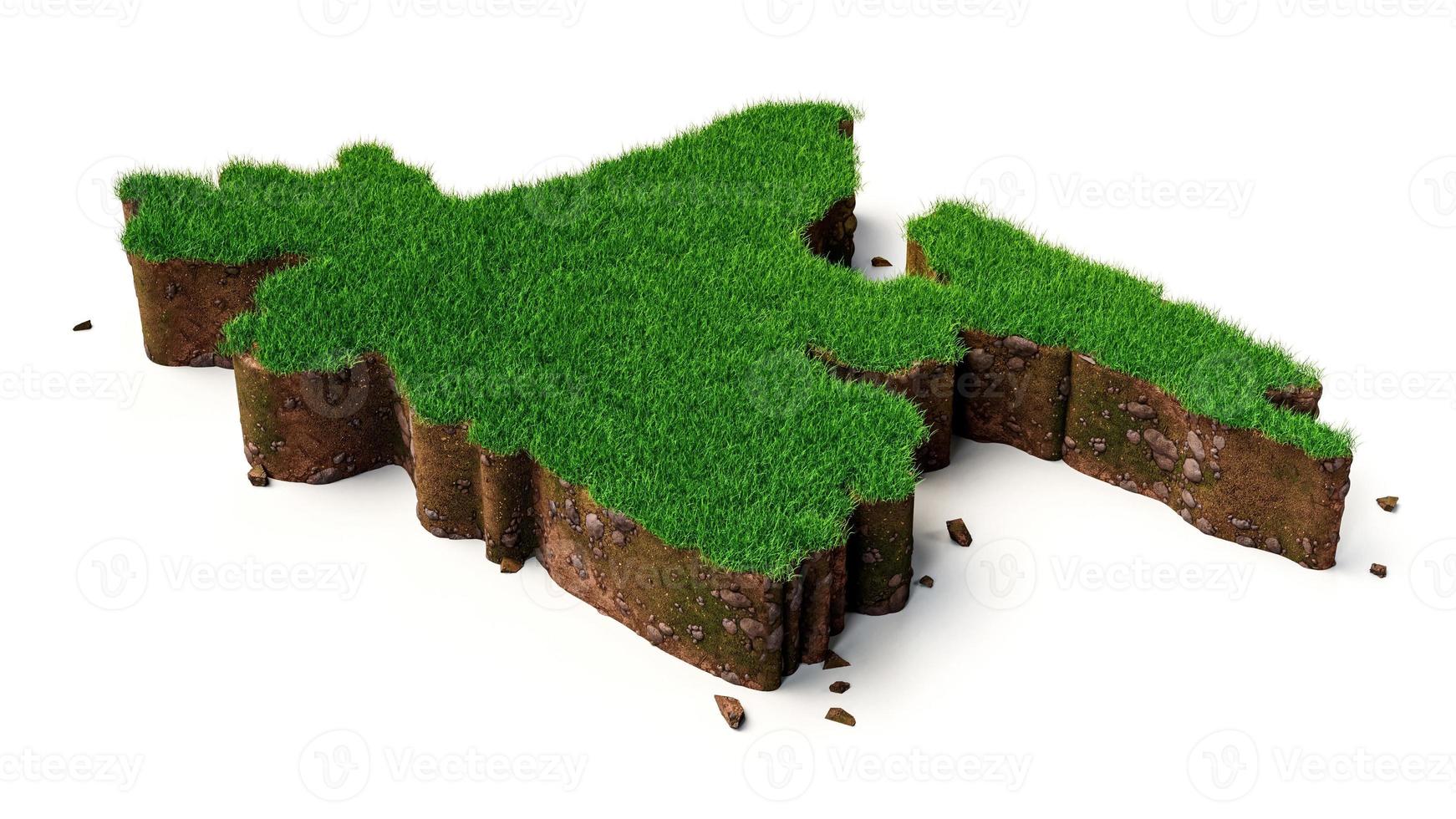 Bangladesh land gras en grond textuur kaart 3d illustratie foto