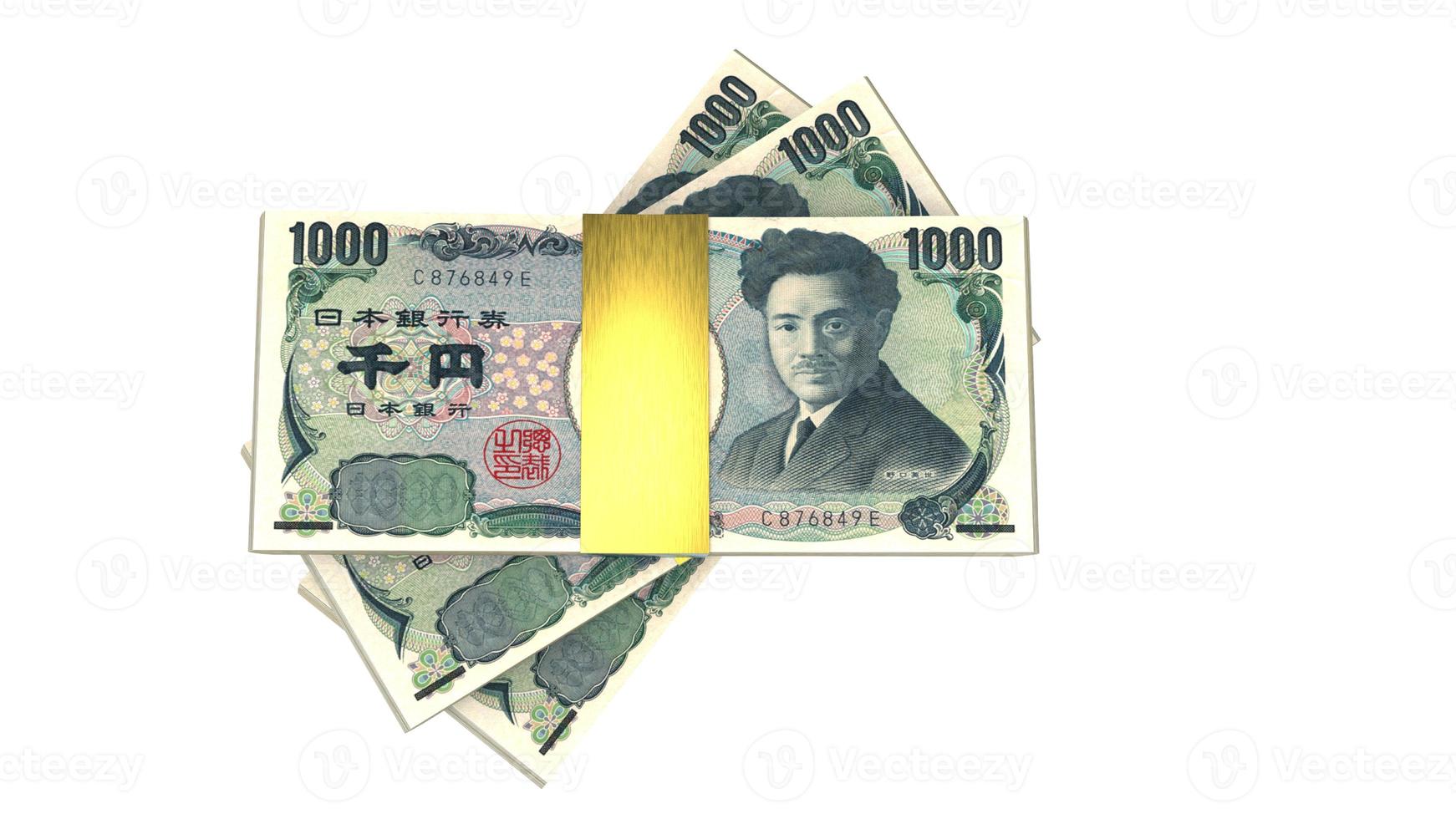 Japanse yen valuta 3D-rendering foto