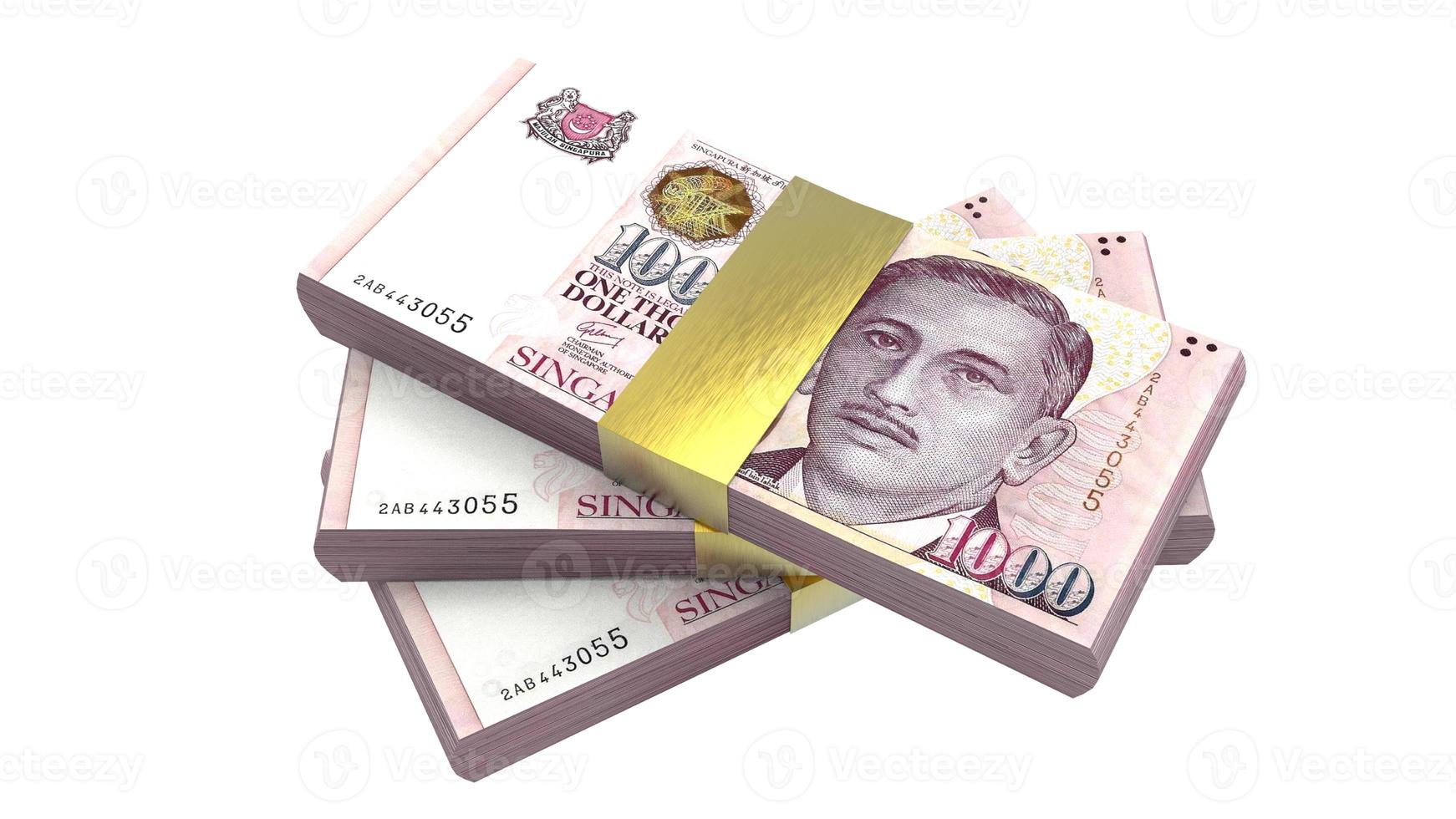 Singapore dollar valuta 3D-rendering foto