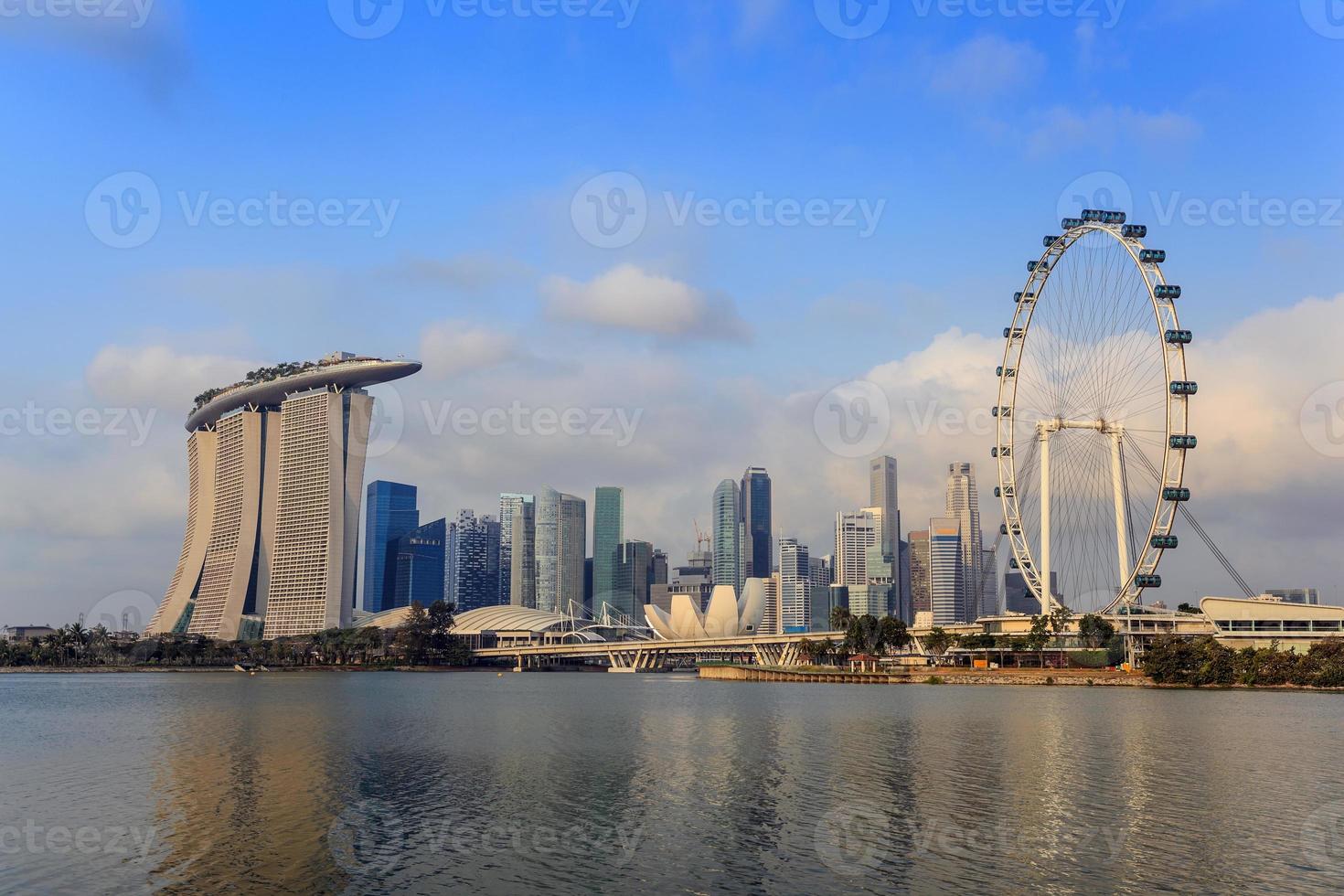 singapore stad skyline uitzicht op marina bay foto