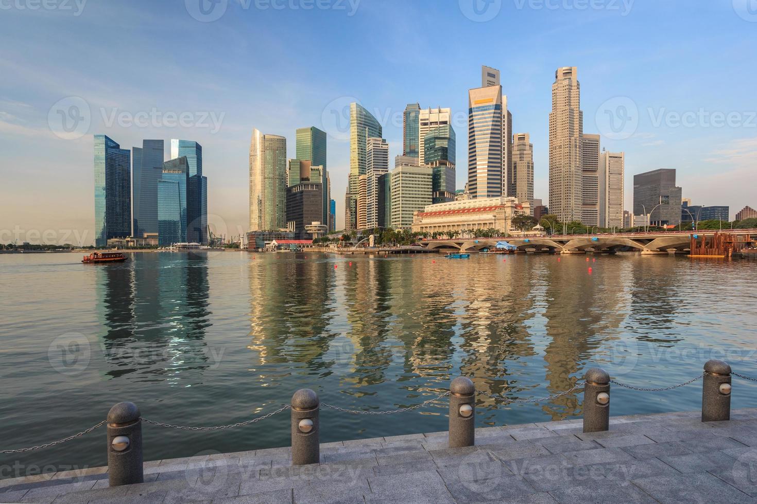 singapore stad skyline uitzicht op marina bay foto