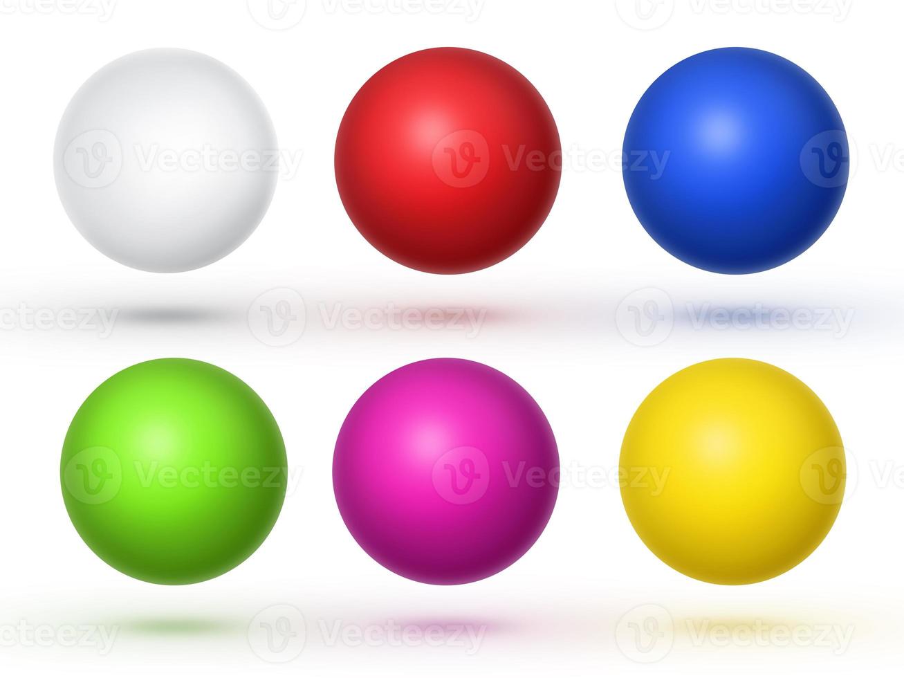 verzameling van kleurrijke glanzende bollen geïsoleerd op wit. 3D render foto