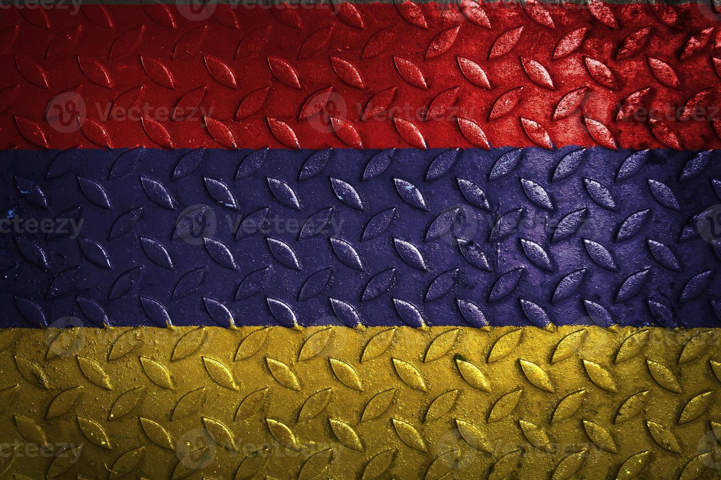 Armenië vlag metalen textuur statistiek foto