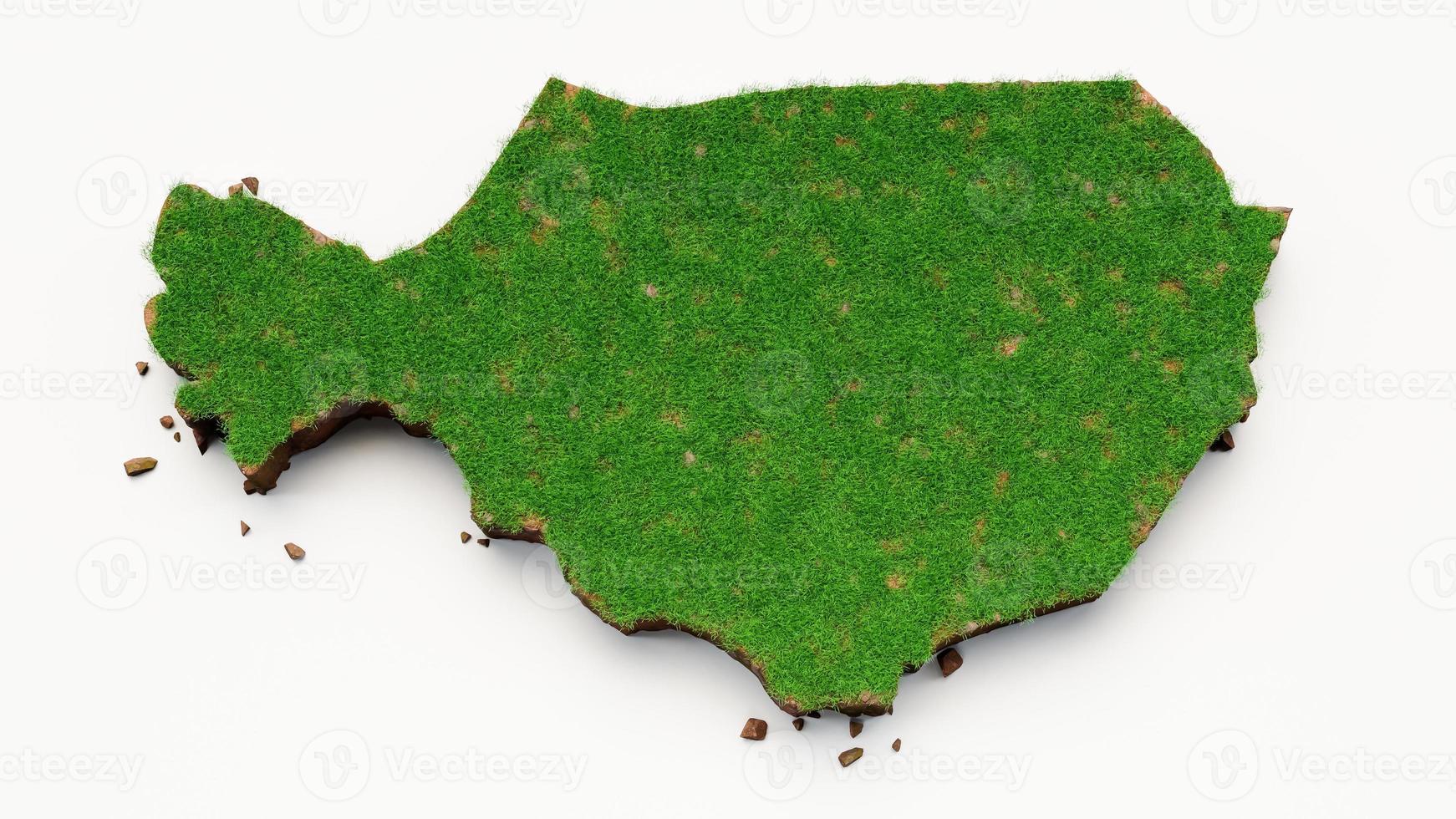 niger kaart gras en grond textuur 3d illustratie foto