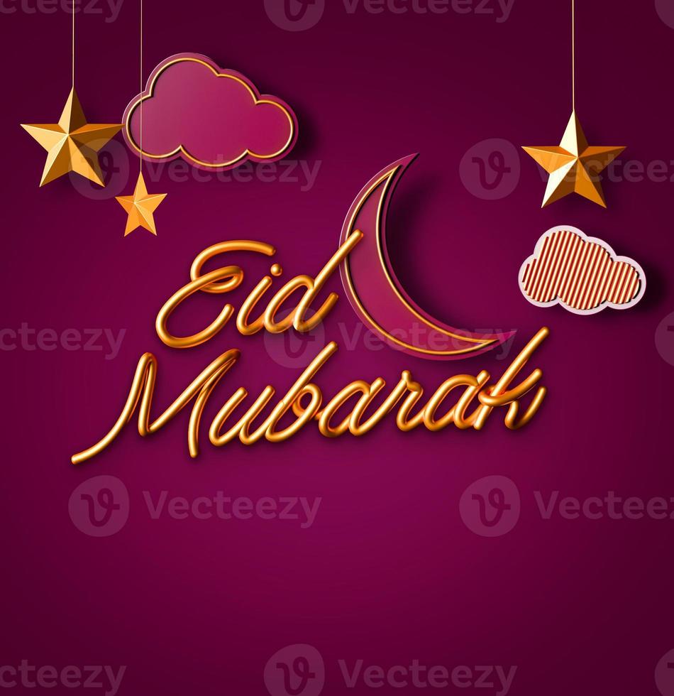 eid mubarak schapen glimlachen op de maan. ontwerp creatief concept van islamitische viering eid adha festival van offer. witte en zwarte lammeren 3d illustratie foto