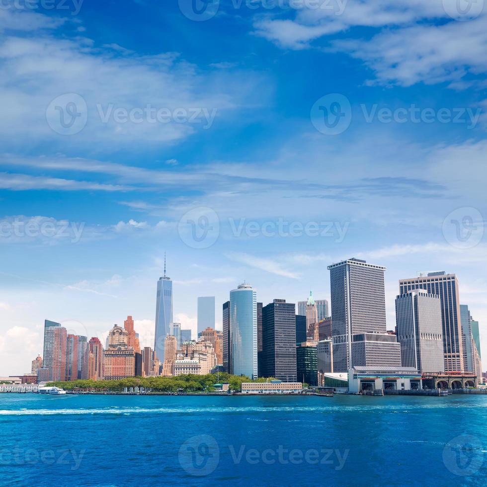lagere manhattan skyline new york van bay usa foto