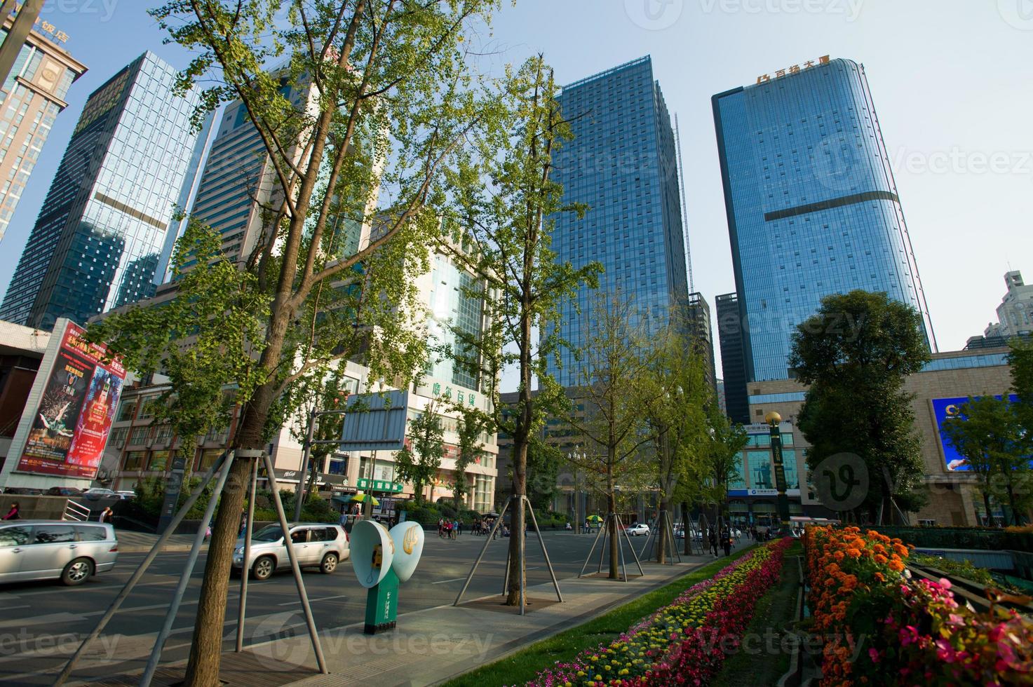 Tianfu Square, Business Center in Chengdu, China. foto