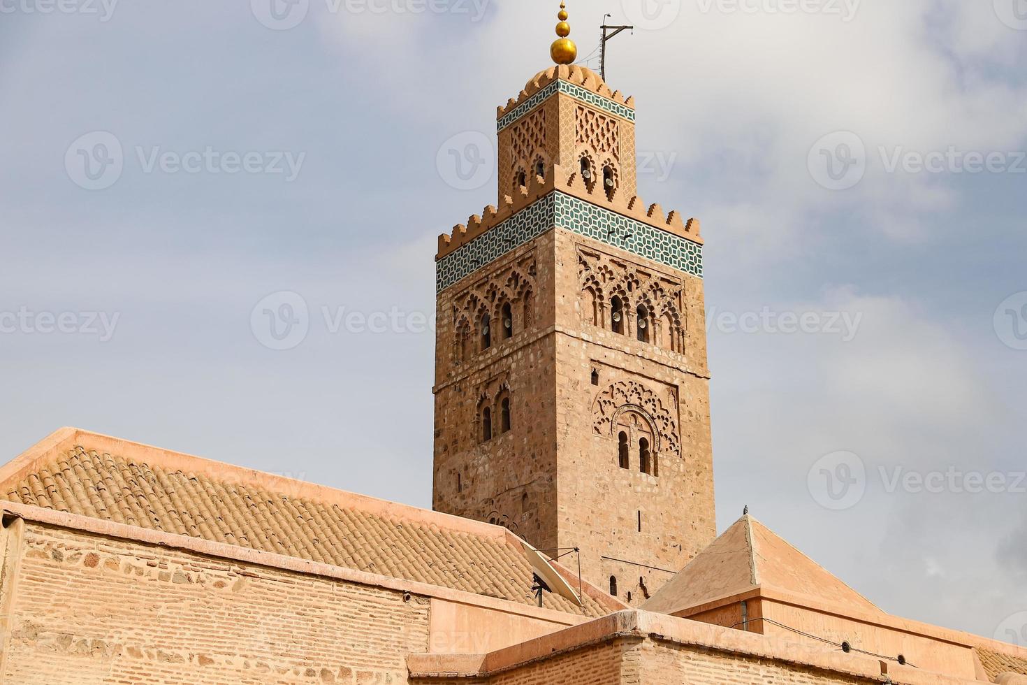 kutubiyya moskee in marrakesh, marokko foto