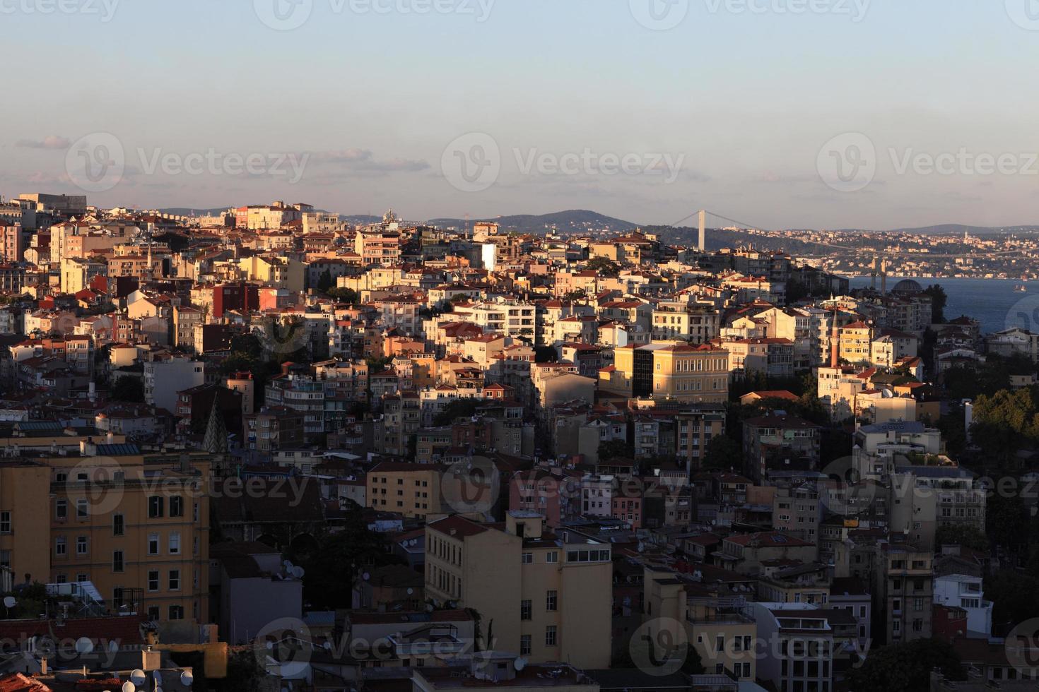 weergave van istanbul bij zonsondergang foto