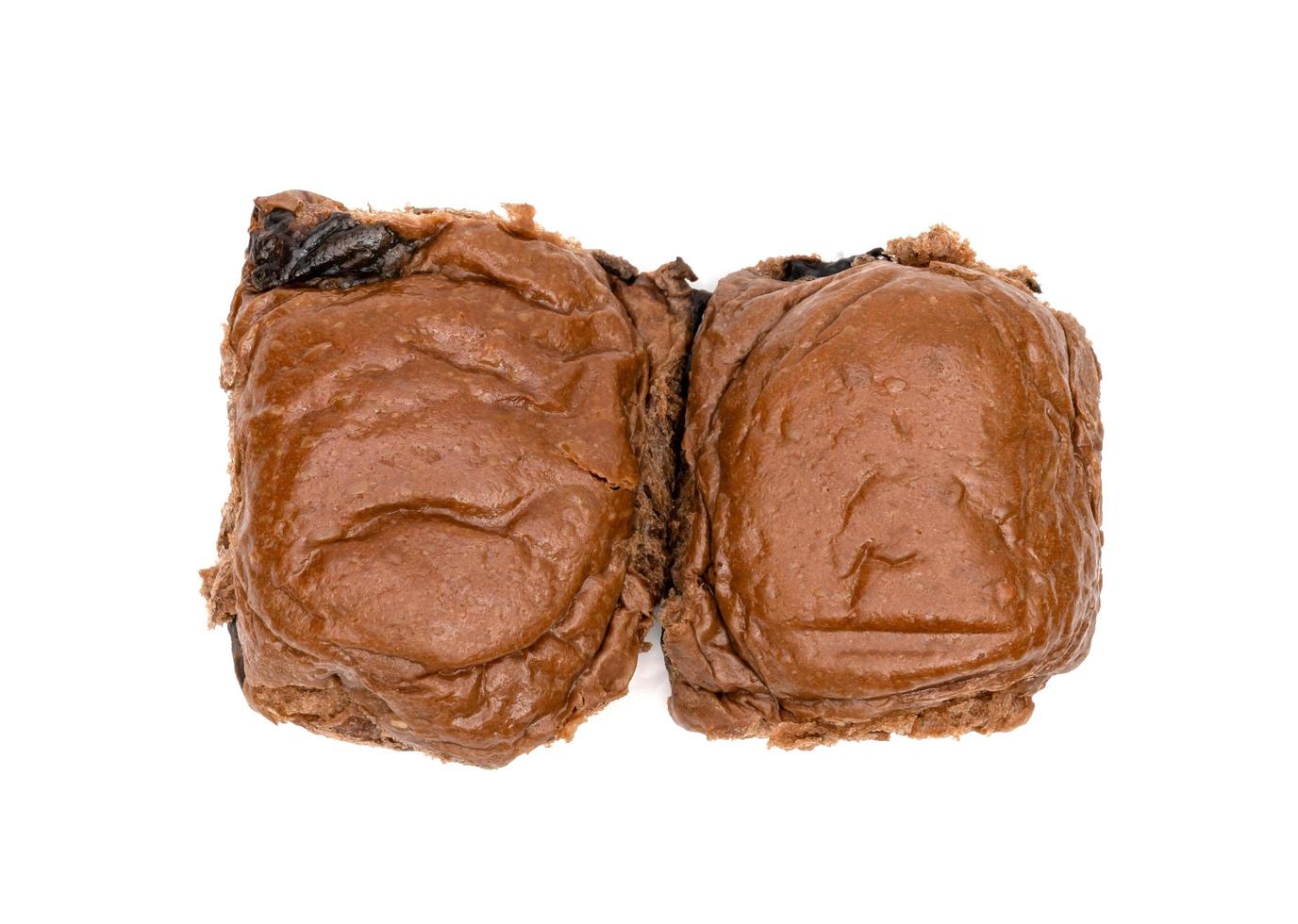 chocolade brood geïsoleerd op witte achtergrond foto