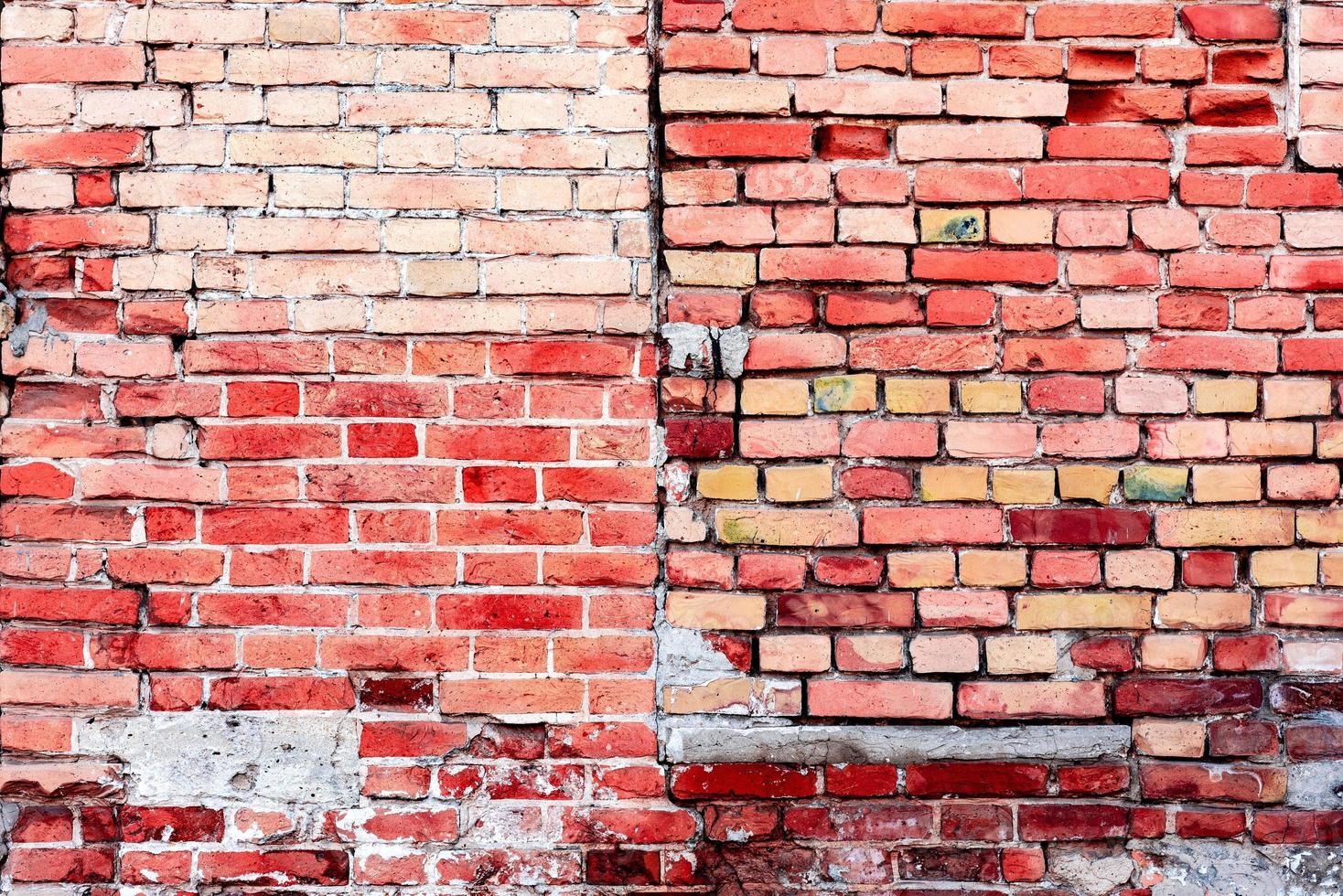 textuur van een bakstenen muur met scheuren en krassen die als achtergrond kunnen worden gebruikt foto