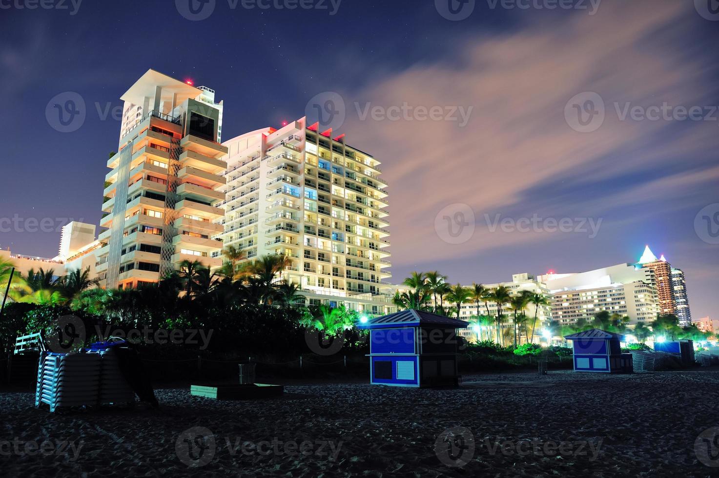 Miami South Beach bij nacht foto