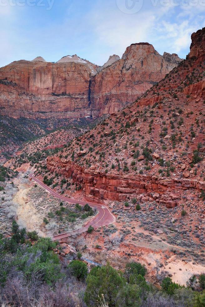 zion nationaal park met rode rotsen foto