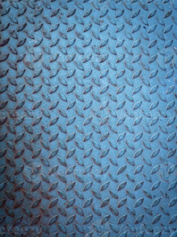 blauwe stalen plaat textuur achtergrond met ruitpatroon. foto