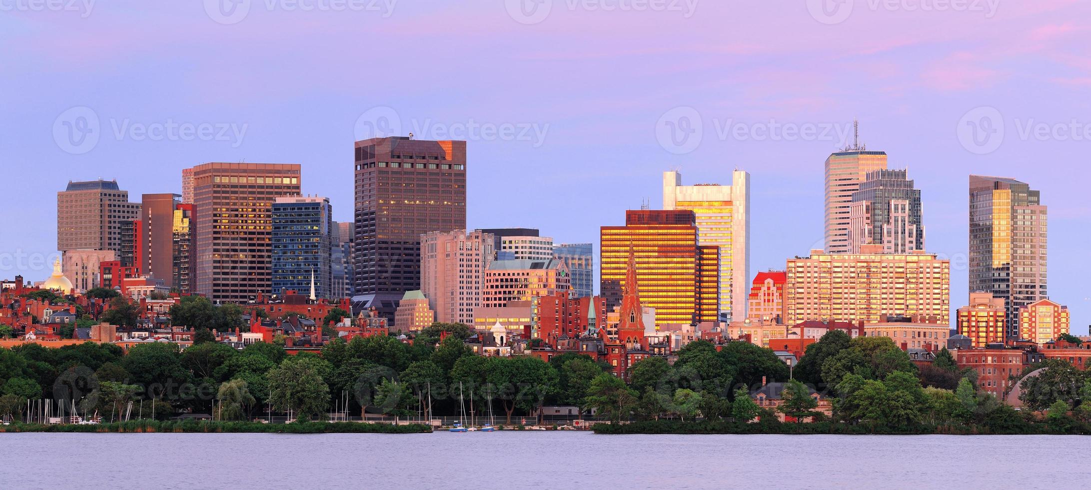 panorama van de skyline van boston foto