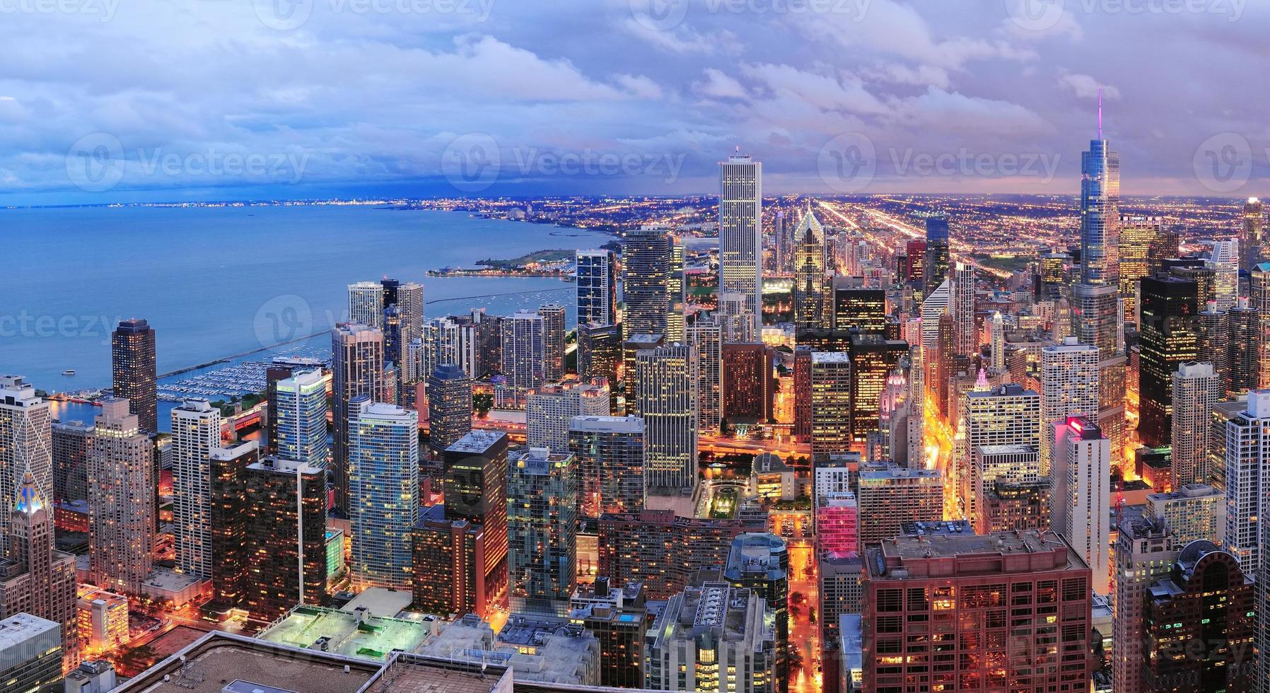 chicago skyline panorama luchtfoto foto