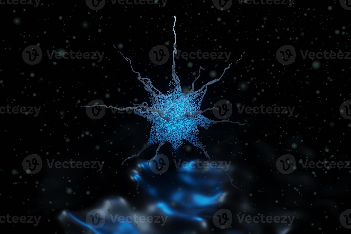 sci-fi cyberpunk buitenaards energie virus gloed deeltjes achtergrond 3D-rendering foto