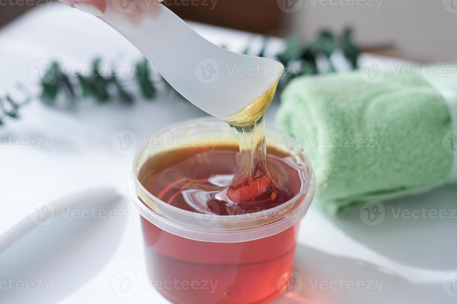 suikerpasta of washoning voor het verwijderen van haar. foto