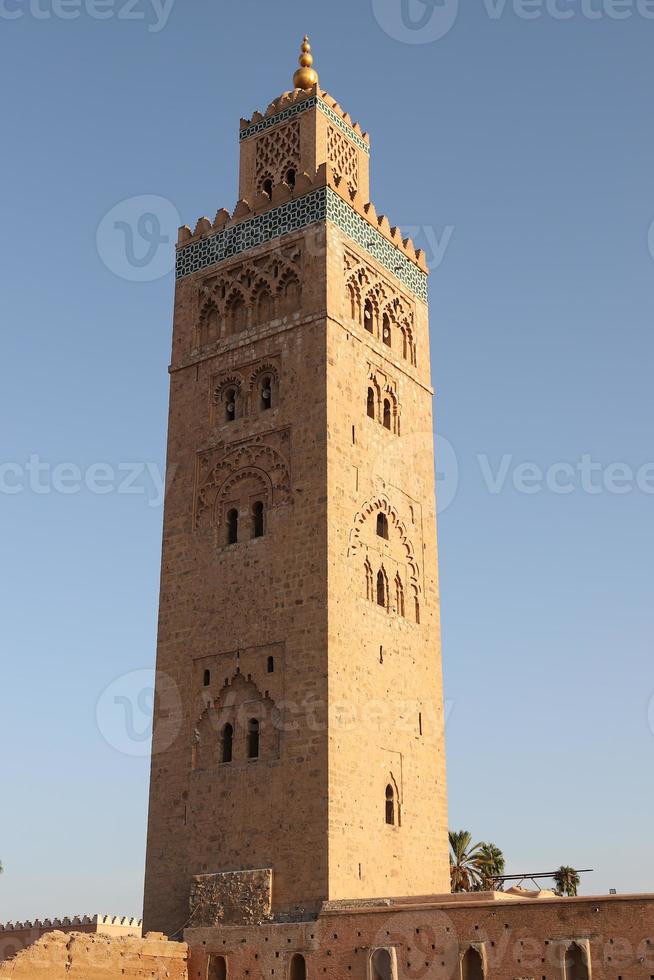 kutubiyya moskee in marrakesh, marokko foto