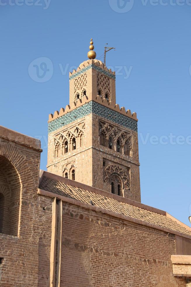 kutubiyya moskee in marrakesh, marokko foto