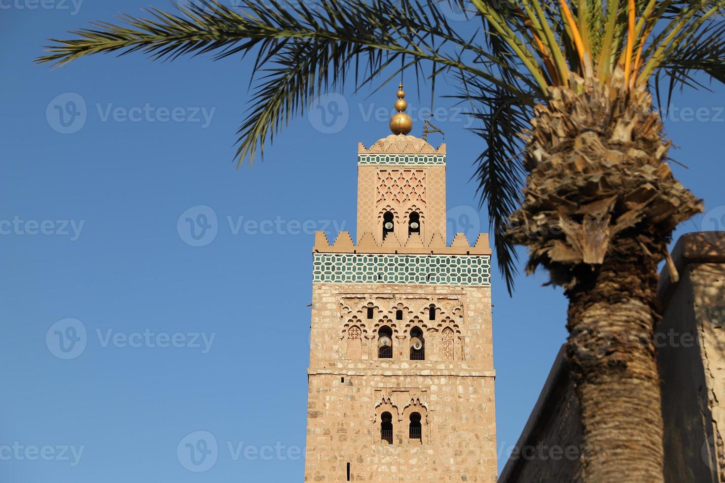 kutubiyya moskee in marrakesh, marokko foto