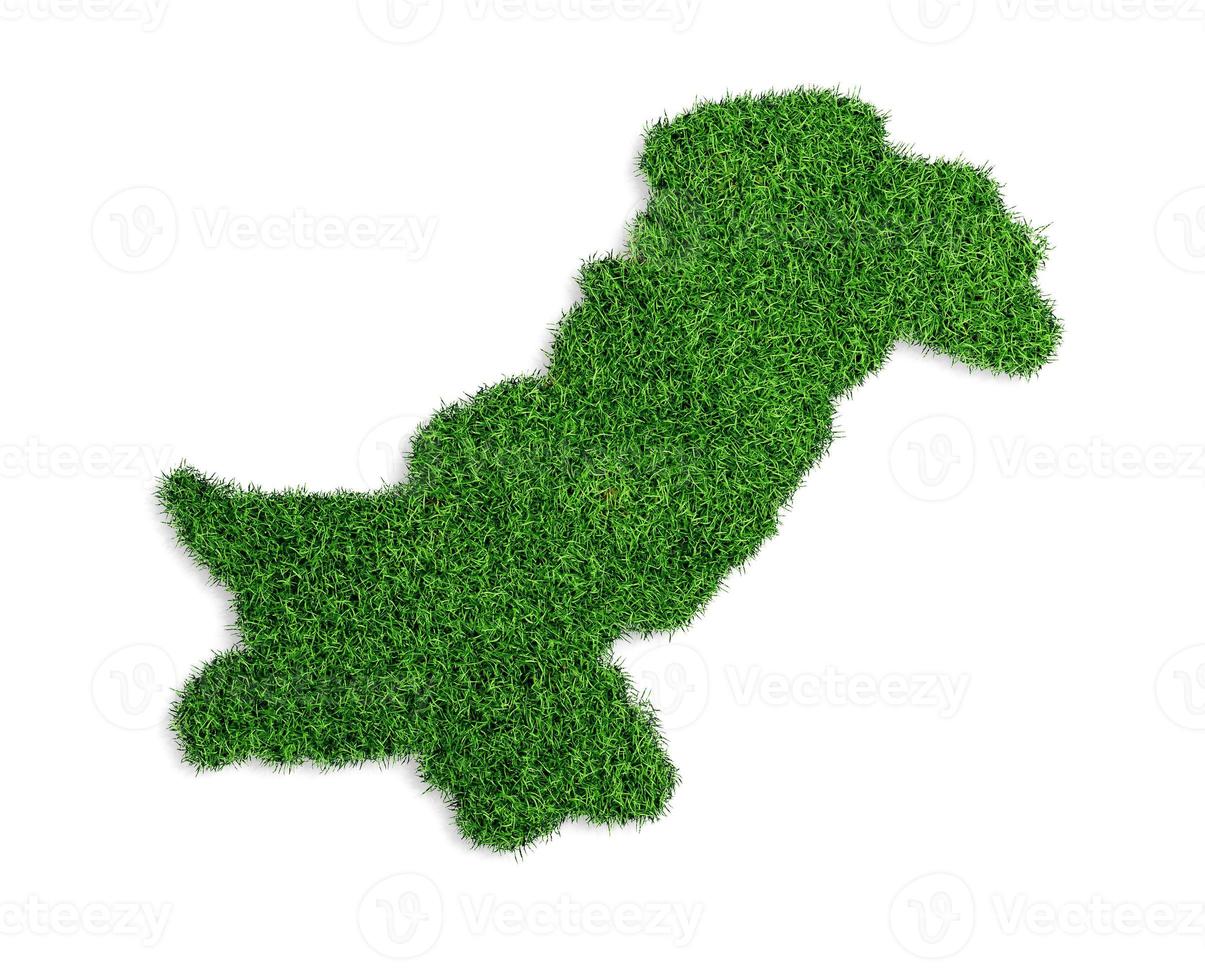 pakistan kaart 3d bovenaanzicht gras oppervlak 14 augustus onafhankelijkheidsdag 3d illustratie foto