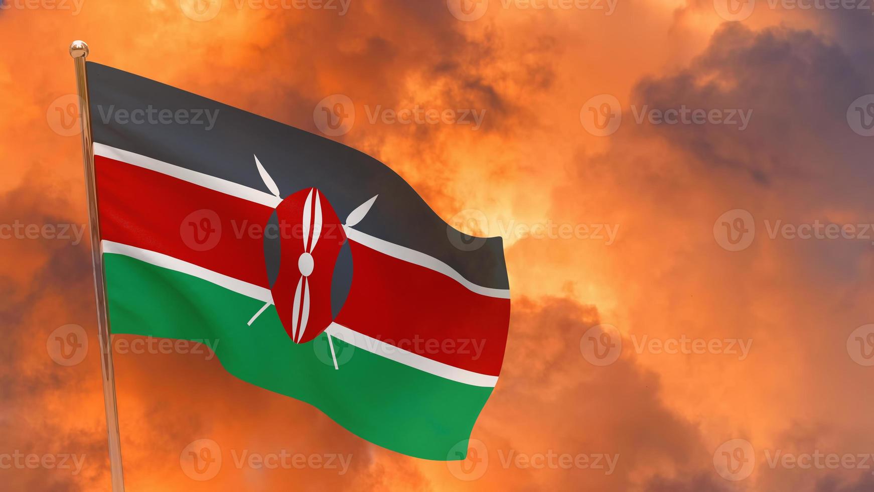 vlag van kenia op paal foto