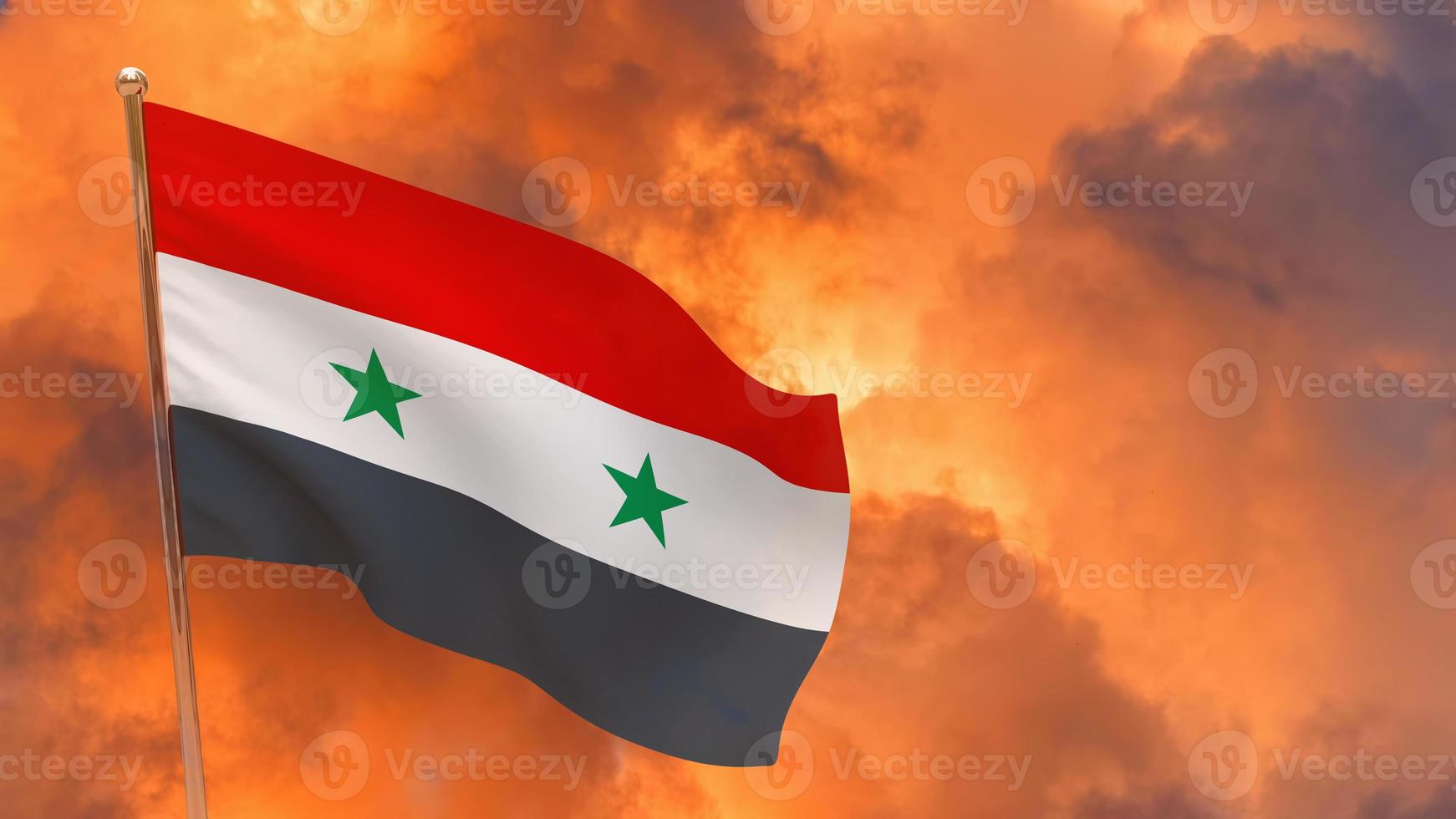 syrische vlag op paal foto