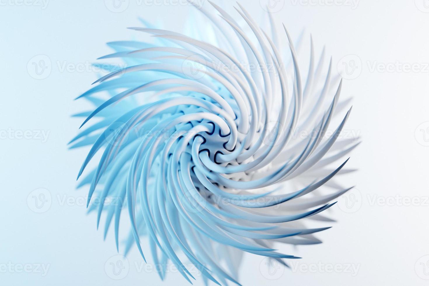 3D-rendering abstracte blauwe fractal met spikes. foto