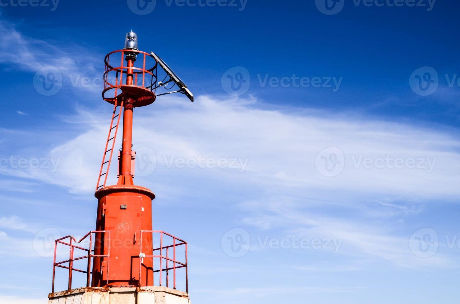 de rode stalen vuurtoren foto