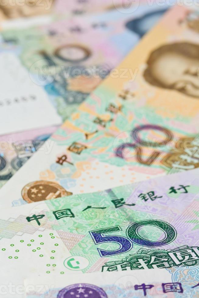 Chinese yuan bankbiljetten (renminbi), voor geldconcepten foto