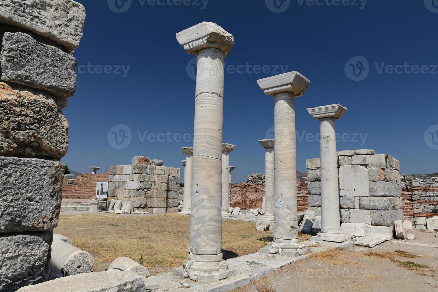 basiliek van st. John in Selcuk Town, Izmir, Turkije foto