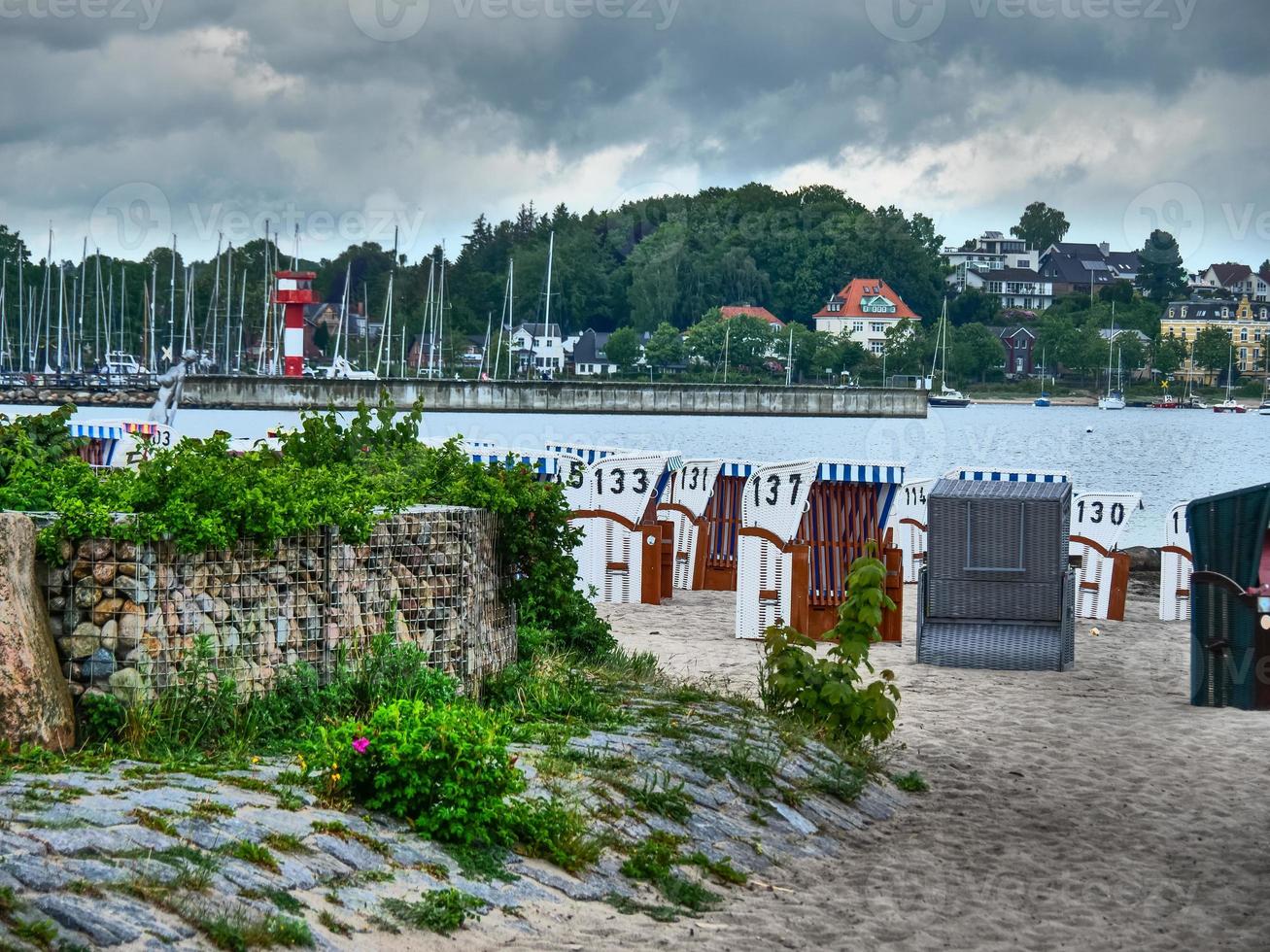 de stad eckernfoerde aan de Oostzee foto