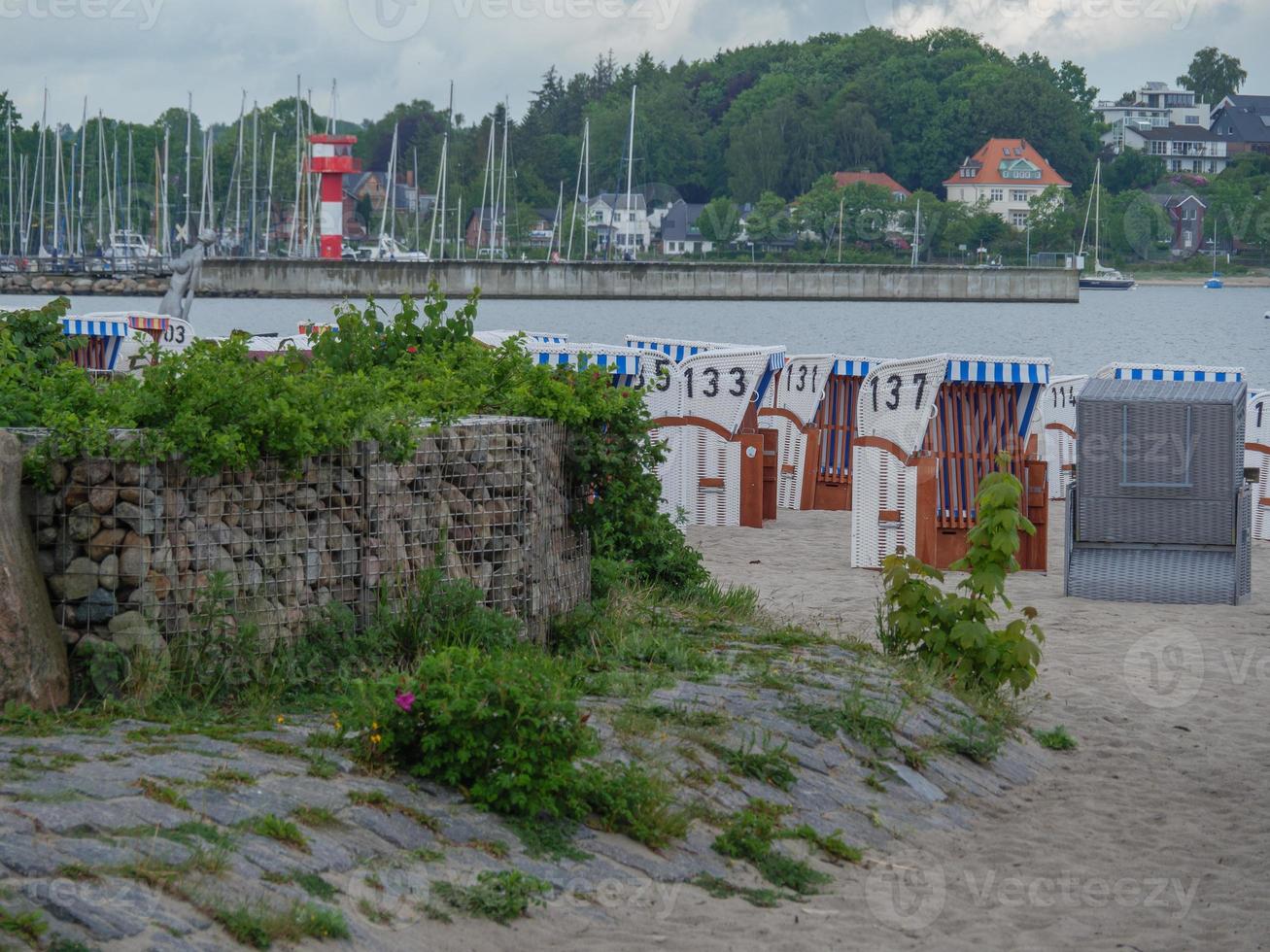 de stad eckernfoerde aan de Oostzee foto