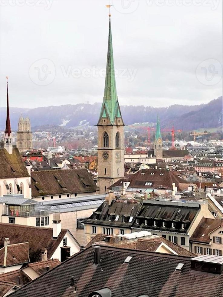 een uitzicht over Zürich in Zwitserland foto
