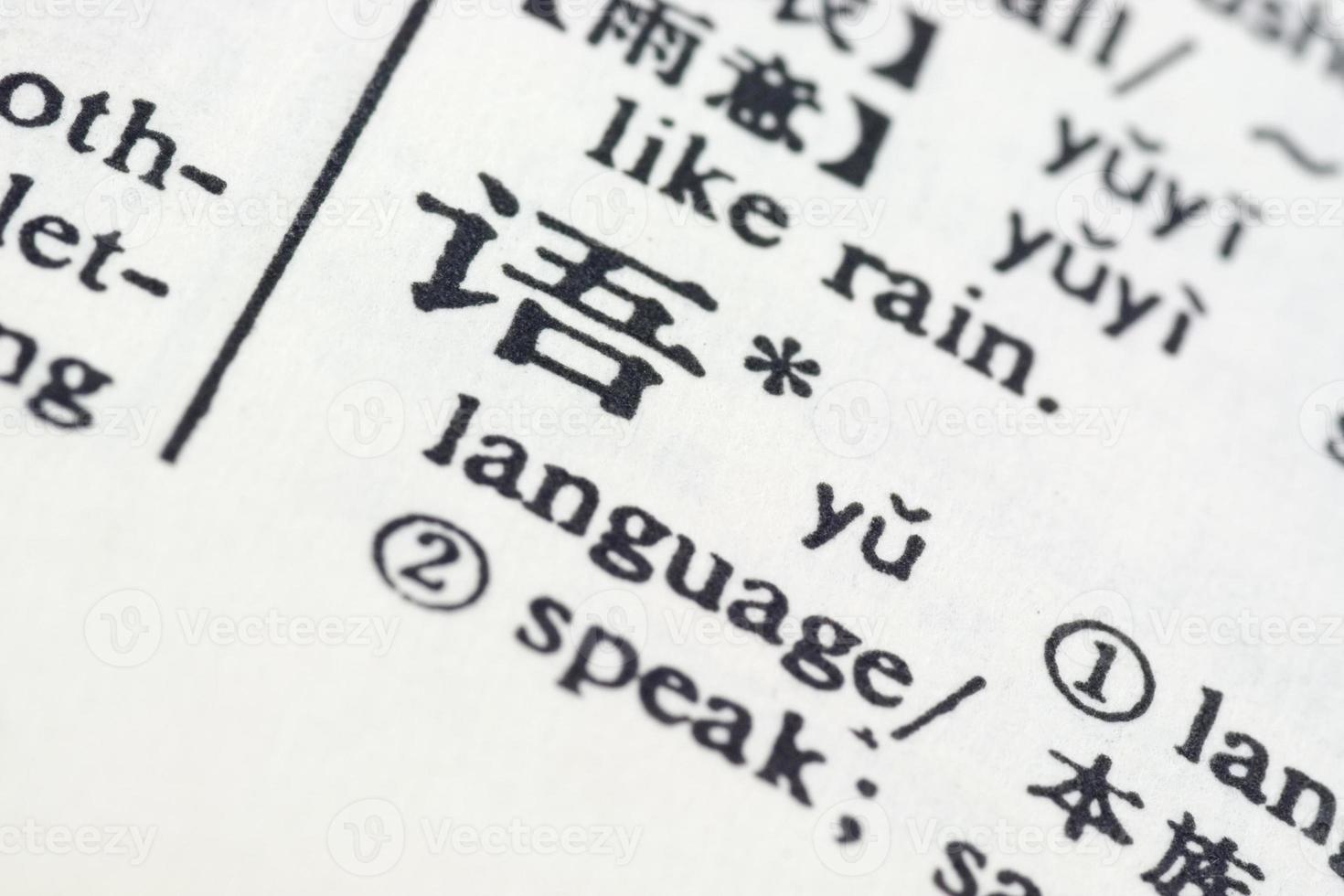 taal geschreven in het Chinees foto