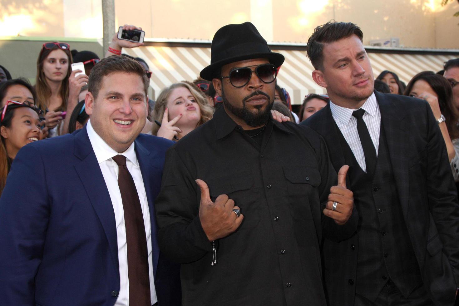 los angeles, 10 jun - jonah hill, ice cube, channing tatum bij de première van 22 jump street in het dorpstheater op 10 juni 2014 in westwood, ca foto