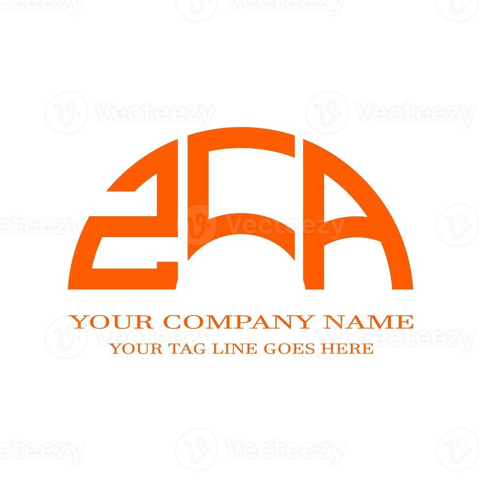 zca letter logo creatief ontwerp met vectorafbeelding foto