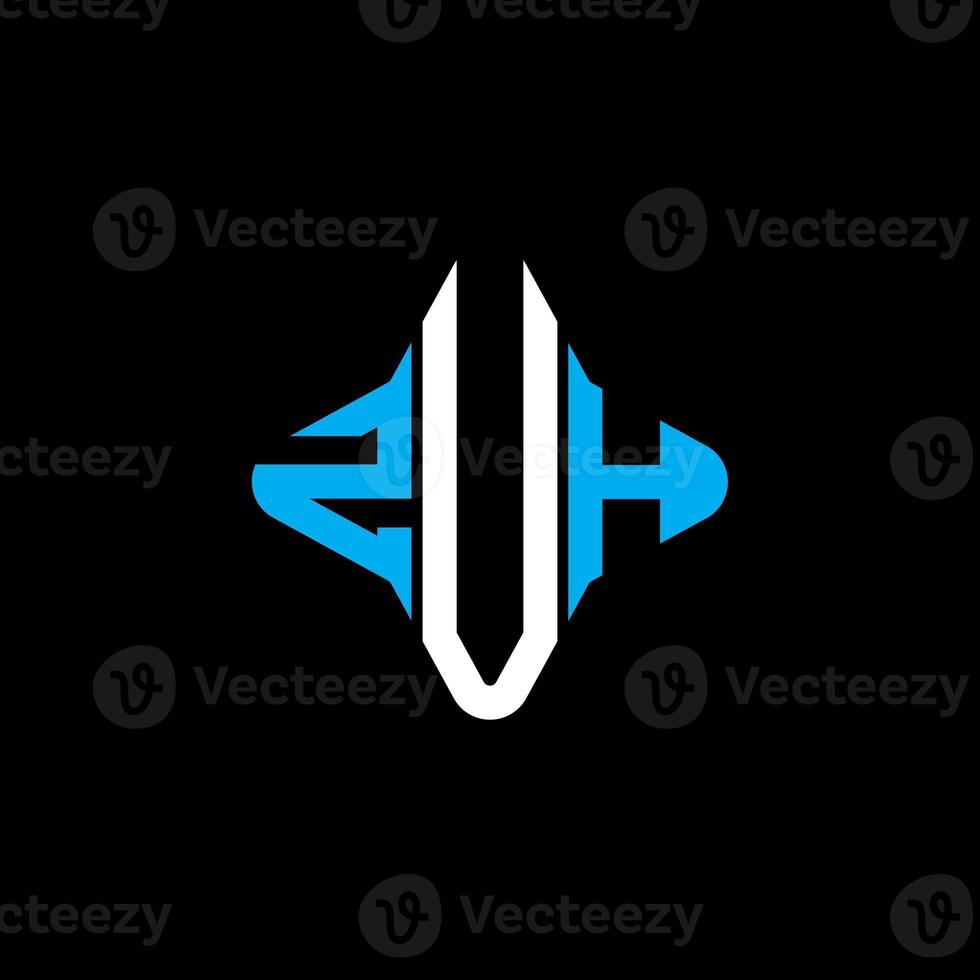 zuh letter logo creatief ontwerp met vectorafbeelding foto