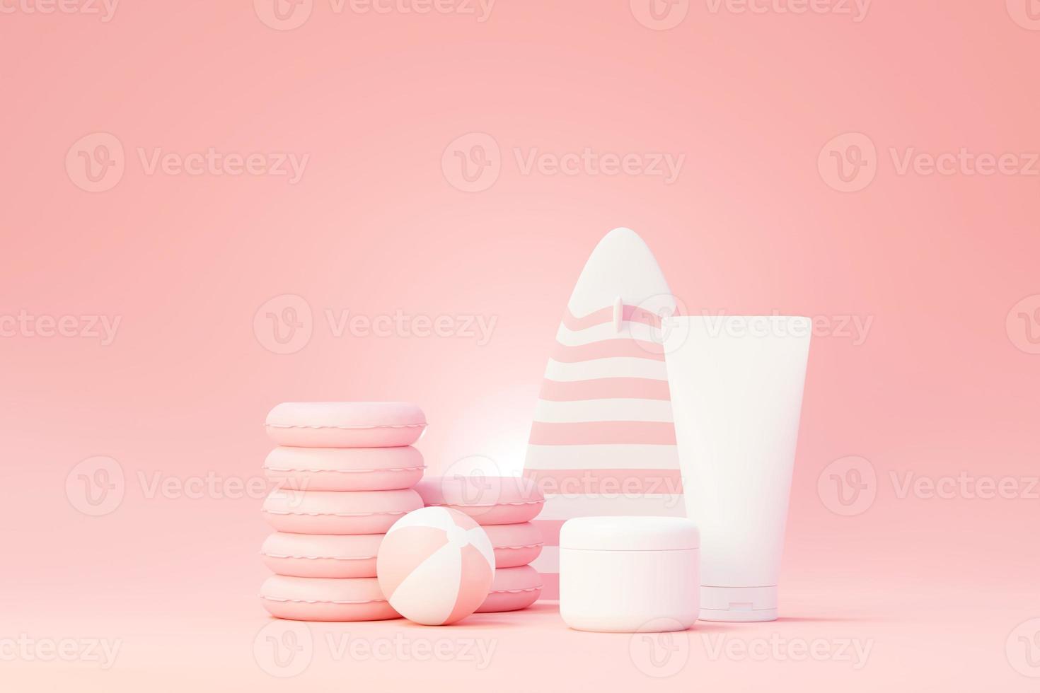 3D render van blanco cosmetica huidverzorgingsproduct of verpakking voor mock up. schoonheid zeep en spa concept. lotion olie vocht voor de gezondheid van de huid. premium en luxe ontwerp voor branding. foto