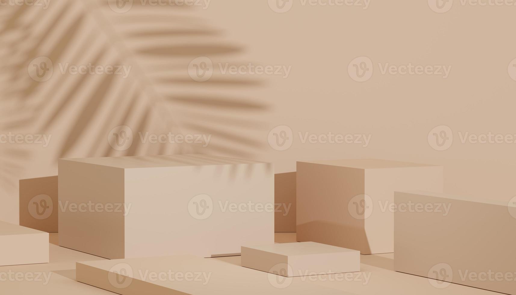 3D-weergave van minimaal display-podiumontwerp voor mock-up en productpresentatie. voetstuk podium met pastelkleurige scène. trendy ontwerp voor mock-up en webbanner. foto