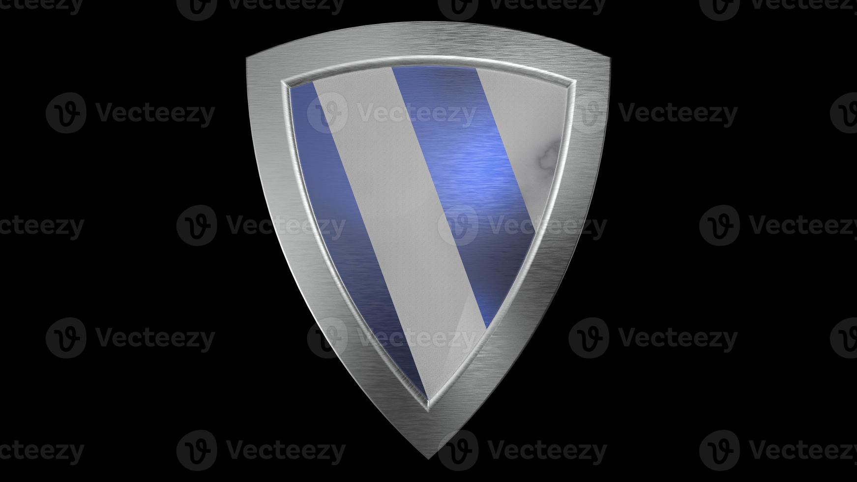 blauw schild zilver middeleeuws 3d illustratie render foto