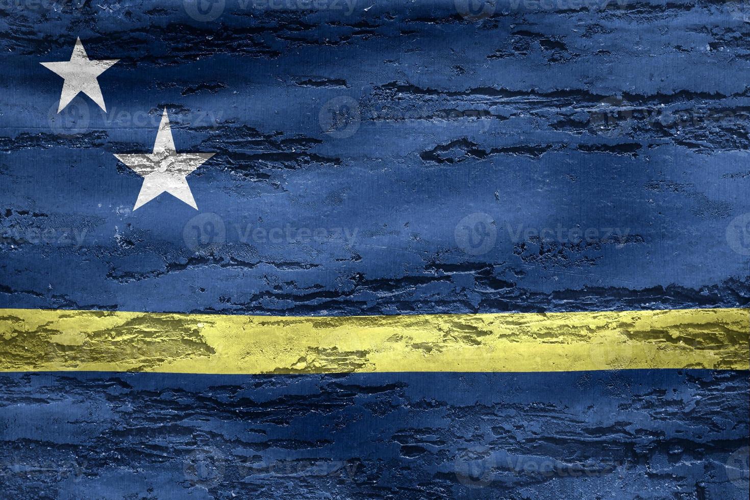 vlag van curacao - realistische wapperende stoffen vlag foto