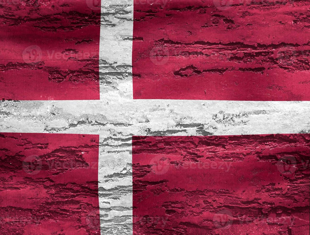 vlag van denemarken - realistische wapperende stoffen vlag foto